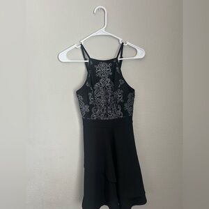 Speechless Black and Silver Mini Dress